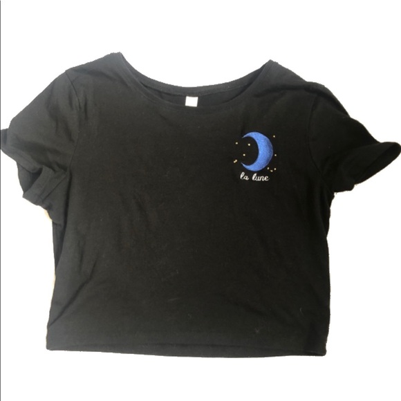 Bella + Canvas Moon Embroidered Cropped Tee size XS - Picture 1 of 1